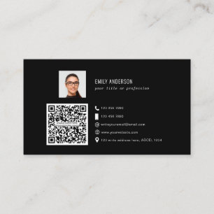 Cartão De Visita Logotipo de mídia social de foto de código QR corp