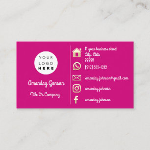 Cartão De Visita Logotipo de mídia social Dourado Código QR Persona