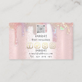 Cartão De Visita Logotipo de mídia social Logotipo QR Code Rosa Soa