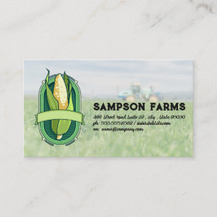 Cartão De Visita Logotipo de Milho   Fazenda e Trator
