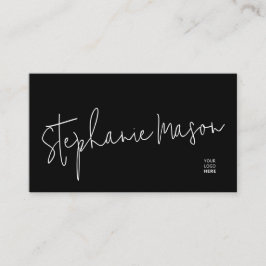 Cartão De Visita Logotipo de modelo branco minimalista simples empr