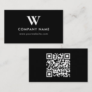 Cartão De Visita Logotipo de Monograma de Site Scaneável para Negóc