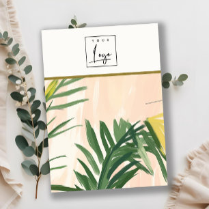 Cartão De Visita Logotipo de Necklace de Palma Tropical Verde com B