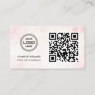 Cartão De Visita Logotipo de Negócios Código QR Profissional e Mo