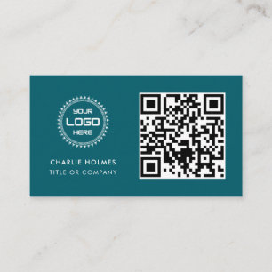 Cartão De Visita Logotipo de Negócios Código QR   Profissional e Mo