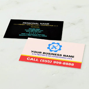 Cartão De Visita Logotipo de Negócios de Aquecimento e Ar Condicion