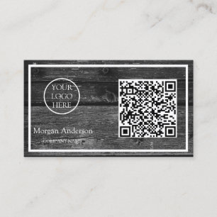 Cartão De Visita Logotipo de Negócios de Código QR Profissional Mod