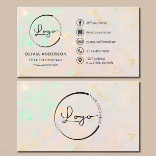 Cartão De Visita Logotipo de Negócios de Opala Profissional para Mí