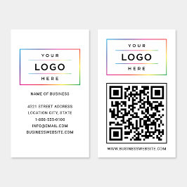 Cartão De Visita Logotipo de Negócios Personalizado e Código QR do 