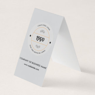 Cartão De Visita Logotipo de Negócios Redondo Simples & Texto Perso