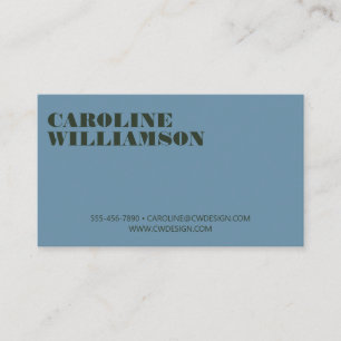 Cartão De Visita Logotipo de Nome Negrito Minimalista Azul Verde Co