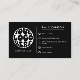 Cartão De Visita Logotipo de Nome Personalizado Minimalista Moderno