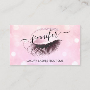 Cartão De Visita Logotipo de olho rosa brilhante do código QR Eyel