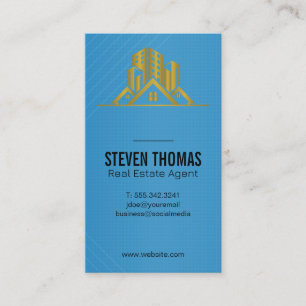 Cartão De Visita Logotipo de Ouro de Imóveis   Propriedades
