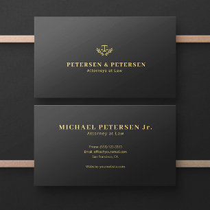 Cartão De Visita Logotipo de ouro minimal elegante advogado