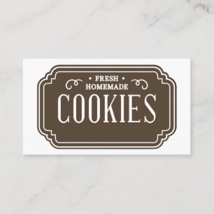 Cartão De Visita Logotipo de Padaria de Biscoitos com Filigrana Vin