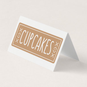 Cartão De Visita Logotipo de Padaria de Cupcakes Vintage