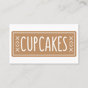 Cartão De Visita Logotipo de Padaria de Cupcakes Vintage