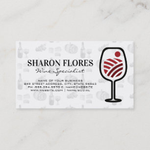 Cartão De Visita Logotipo de Paisagem de Vinhedo de Cálice de Vinho