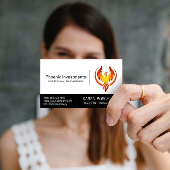 Cartão De Visita Logotipo de pássaro Phoenix (Criador carregado)