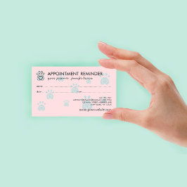 Cartão De Visita Logotipo de Pata Teal Rosa Elegante Nomeação de Pe