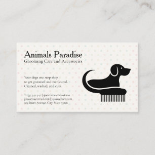 Cartão De Visita Logotipo de Pente de Cachorro   Cuidado de Serviço