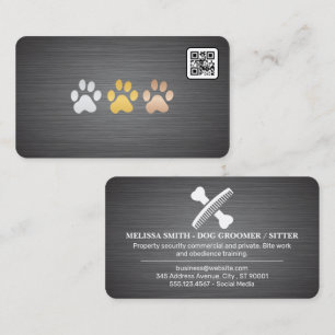 Cartão De Visita Logotipo de Pente de Osso de Cachorro Tosador