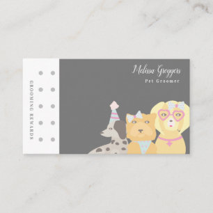 Cartão De Visita Logotipo de Personagem de Aparador de Animais de E