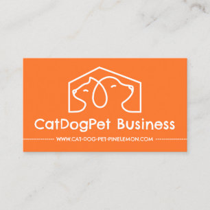 Cartão De Visita Logotipo de Pet de Gato de Cachorro Laranja