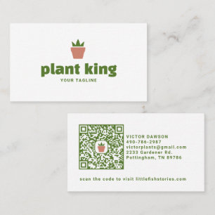 Cartão De Visita Logotipo de Planta em Vaso   Loja de Plantas ou Ma