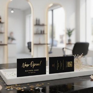 Cartão De Visita Logotipo de Promoção de Grande Inauguração com Let