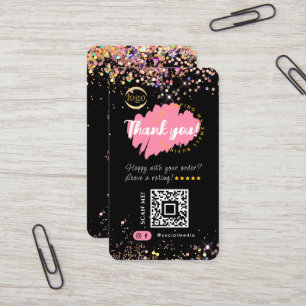 Cartão De Visita Logotipo de QR Code de Pequena Empresa Obrigado Br