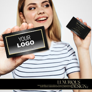 Cartão De Visita Logotipo de Quadro de Creme de Gradiente Branco e 