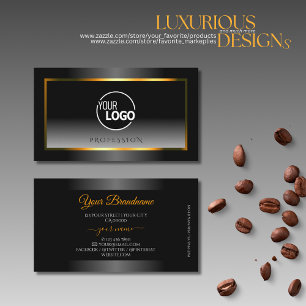 Cartão De Visita Logotipo de quadro laranja com gradiente preto e b