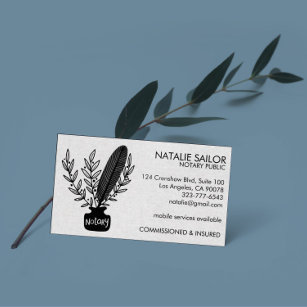 Cartão De Visita Logotipo de Quill Botânico Chic Elegante Público