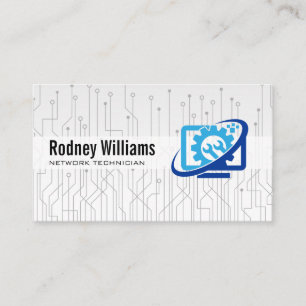 Cartão De Visita Logotipo de reparo do computador   Técnico