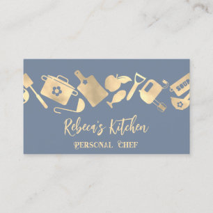 Cartão De Visita Logotipo de restauração do chef pessoal QR SmokyBl