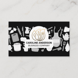 Cartão De Visita Logotipo de restaurante Utensílios de cozinha