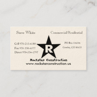 Cartão De Visita Logotipo de ROCKSTAR, Rockstar Constructi… -