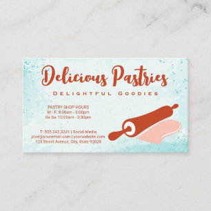 Cartão De Visita Logotipo de Rolo de Massa Pastelaria