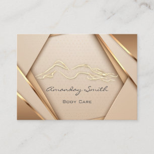 Cartão De Visita Logotipo de Rosa Dourado Body Sclupting Care SPA 