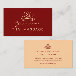 Cartão De Visita logotipo de salão de massagem tailandesa flor de l
