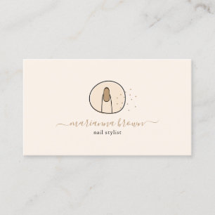 Cartão De Visita Logotipo de Salão de Unhas Spa de Manicure Polonês