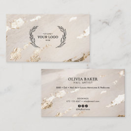 Cartão De Visita Logotipo de Salão de Unhas/ Técnico de Luxo Elegan