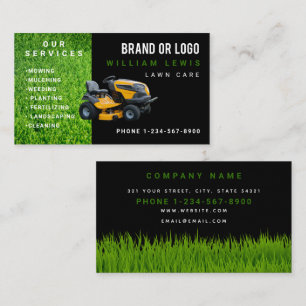 Cartão De Visita Logotipo de Serviço de Cuidados com Gramado e Pais