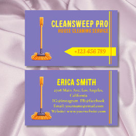 Cartão De Visita Logotipo de Serviço Maid de Limpeza da Casa Modern