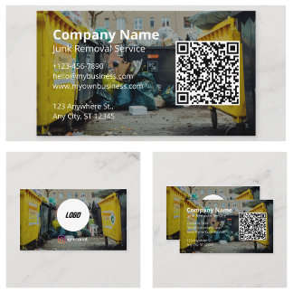 Cartão De Visita Logotipo de Serviços de Caçamba Comercial de Remoç