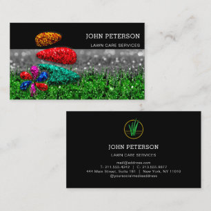 Cartão De Visita Logotipo de Serviços de jardinagem de jardinagem d