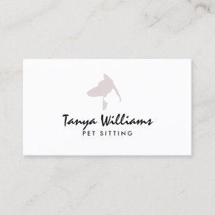 Cartão De Visita Logotipo de silhueta de gato cachorro pet sitting 