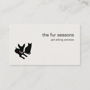 Cartão De Visita Logotipo de Silhueta Moderna de Cuidado de Animais